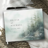 Rustic Mountain Lake Misty Pines Wedding Gästebuch