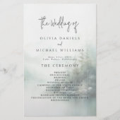 Rustic Mountain Lake Misty Pines Wedding Program Flyer (Vorne)