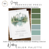 Rustic Mountain Lake Scene Watercolor Wedding Einladung