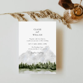 Rustic Mountain Lake Wedding Invitation Einladung