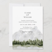 Rustic Mountain Lake Wedding Invitation Einladung (Vorderseite)