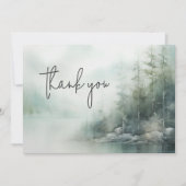 Rustic Mountain Lake Wedding Thank You Dankeskarte (Vorderseite)