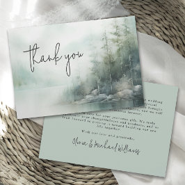 Rustic Mountain Lake Wedding Thank You Dankeskarte