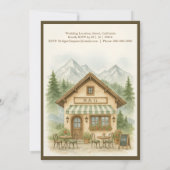 Rustic Mountain Monogram Wedding Destination Einladung (Rückseite)