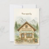 Rustic Mountain Monogram Wedding Destination RSVP Karte (Vorderseite)