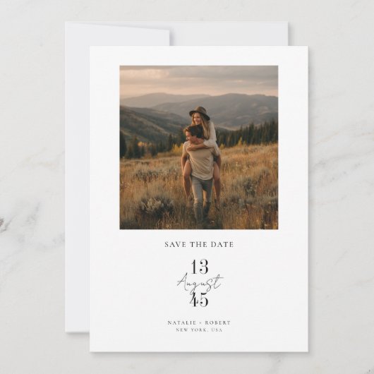Rustic Mountain Photo Wedding Save the Date (Vorderseite)