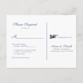 Rustic Mountain Pine Forest Wedding RSVP - Blau © Einladungspostkarte (Rückseite)
