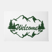 Rustic Mountain & Pine Tree Forest Welcome Doormat Fußmatte (Vorderseite)