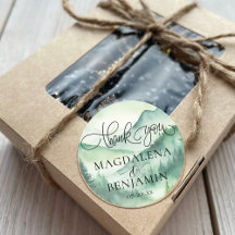 Rustic Mountain Pine Trees Calligraphy Vielen Dank