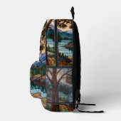 Rustic mountain range landscape stain glass  bedruckter rucksack (Rechts)