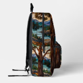 Rustic mountain range landscape stain glass  bedruckter rucksack (Links)