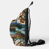 Rustic mountain range landscape stain glass  crossbody bag (Rechts)