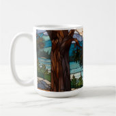 Rustic mountain range landscape stain glass  kaffeetasse (Links)