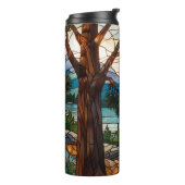Rustic mountain range landscape stain glass  thermosbecher (Nach links gedreht)