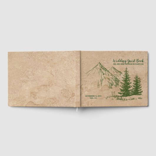 Rustic Mountain Range Wedding Guestbook Gästebuch (Voll)