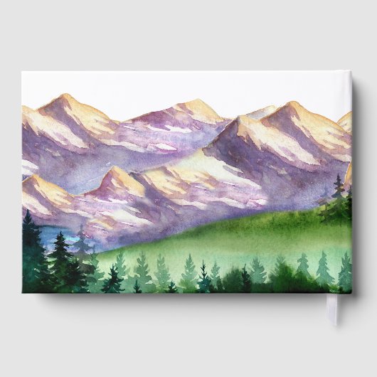 Rustic Mountain Wedding Custom Gästebuch (Rückseite)