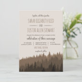 Rustic Mountain wedding invitation in brown Einladung (Stehend Vorderseite)