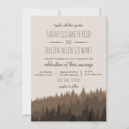 Rustic Mountain wedding invitation in brown Einladung