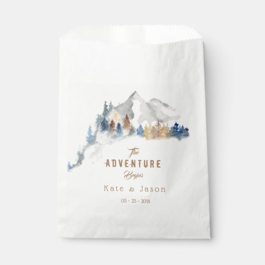 Rustic Mountain Wedding Monogram Fevor Bags Geschenktütchen (Vorderseite)