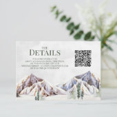 Rustic Mountain Wedding QR code Details Insert (Stehend Vorderseite)