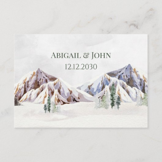 Rustic Mountain Wedding QR code Details Insert (Rückseite)