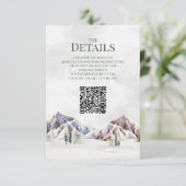 Rustic Mountain Wedding QR code Details Insert (Stehend Vorderseite)