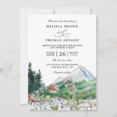 Rustic Mountain Wildflower Boho QR code Wedding Einladung (Vorderseite)