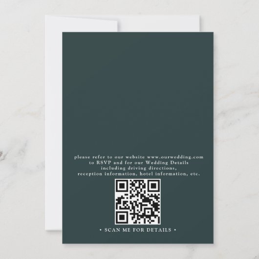 Rustic Mountain Wildflower Boho QR code Wedding Einladung (Rückseite)