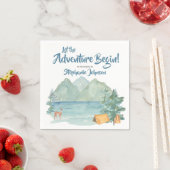 Rustic Mountains Abenteuer-Junggesellinnenabschied Serviette (Beispiel)