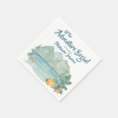 Rustic Mountains Abenteuer-Junggesellinnenabschied Serviette (Ecke)