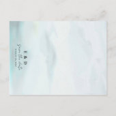 Rustic Mountains Blue Budget Save the Date Card Postkarte (Rückseite)