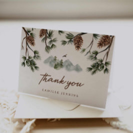 Rustic Mountains Boy Baby Dusche Dankeskarte