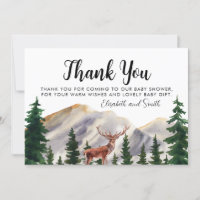 Rustic Mountains Deer Baby Dusche Vielen Dank