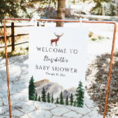 Rustic Mountains Deer Baby Shower Welcomer Sign Poster