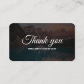 Rustic Mountains Forest Script Danke Karte (Vorderseite)