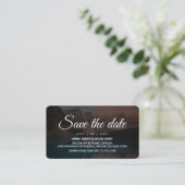 Rustic Mountains Forest Script Save the Date Card Begleitkarte (Stehend Vorderseite)
