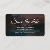 Rustic Mountains Forest Script Save the Date Card Begleitkarte (Vorderseite)