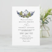 Rustic Mountains Forest Watercolor QR Code Wedding Einladung (Stehend Vorderseite)