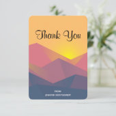 Rustic Mountains Geometric Minimalistisch Danke (Stehend Vorderseite)