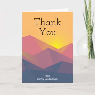 Rustic Mountains Geometric Minimalistisch Danke Karte