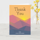 Rustic Mountains Geometric Minimalistisch Danke Karte (Gelbe Blume)