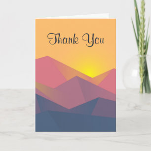 Rustic Mountains Geometric Minimalistisch Danke Karte