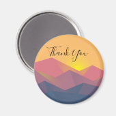 Rustic Mountains Geometric Minimalistisch Danke Magnet (Vorderseite/Rückseite)