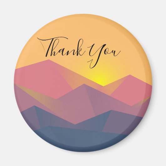Rustic Mountains Geometric Minimalistisch Danke Magnet (Vorne)
