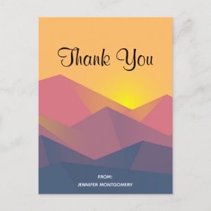 Rustic Mountains Geometric Minimalistisch Danke Postkarte