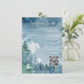 Rustic Mountains Honeymoon Fund Dark Dusk Blue Begleitkarte (Stehend Vorderseite)