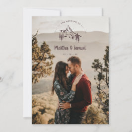 Rustic Mountains Landscape Romantic Photo Wedding Einladung