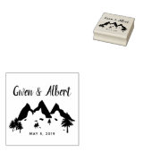 Rustic Mountains Wedding Monogram Gummistempel (Stempel)