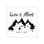 Rustic Mountains Wedding Monogram Gummistempel (Prägung)
