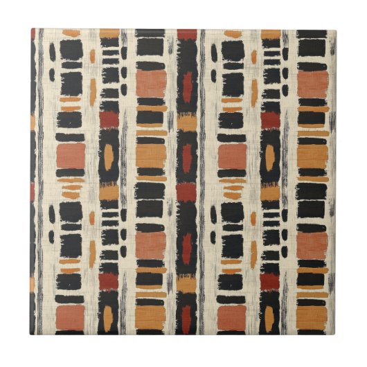 Rustic Mudcloth Geometric Pattern (1) Fliese (Vorderseite)